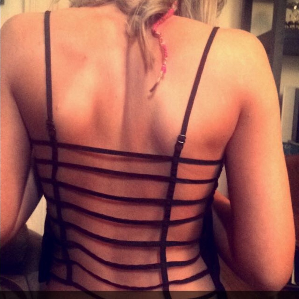 ASOS satin semi backless tank top